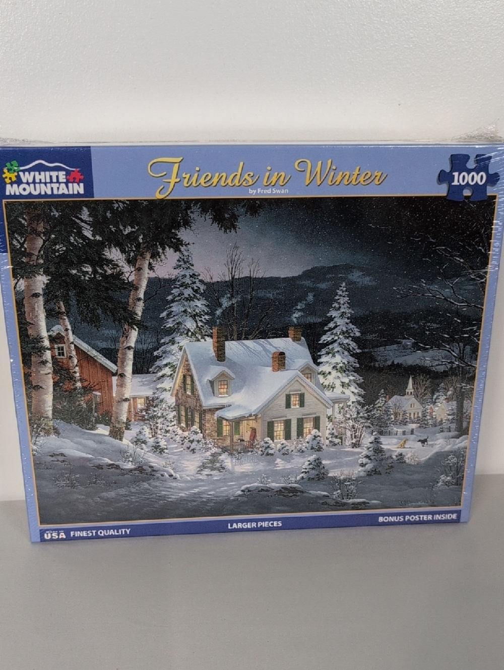 White Mountain NIB Friends in Winter 1000 Piece Puzzle